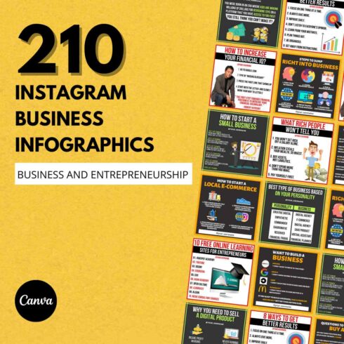 200+ Viral Instagram Infographic Templates (Fully Editable With Canva) cover image.