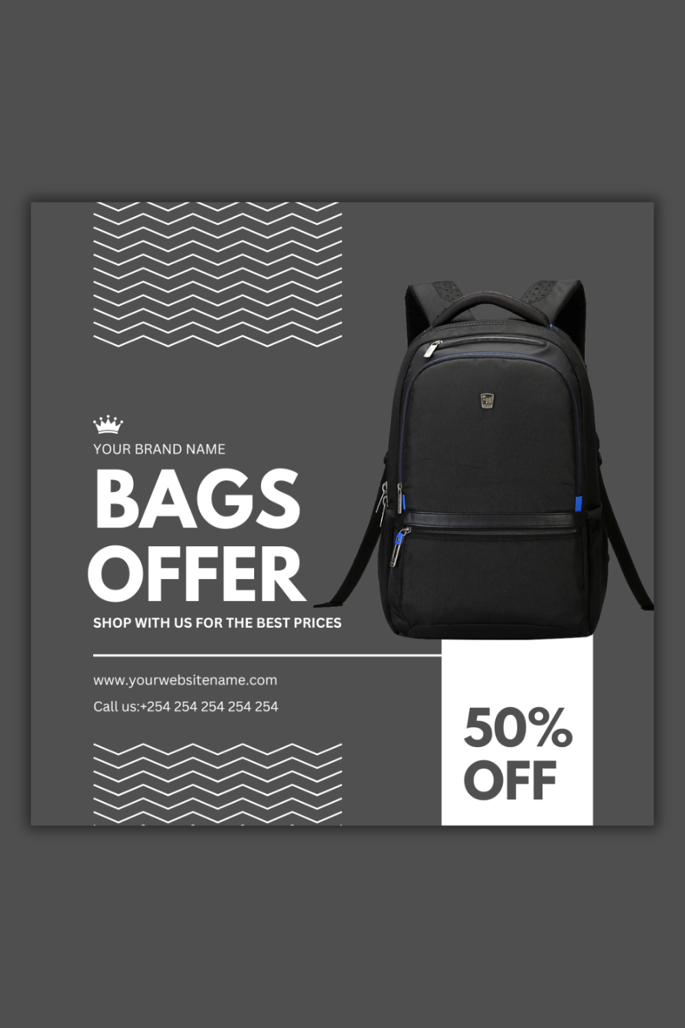 1 Instagram sized Canva Bag Offer Design Template Bundle – $4 pinterest preview image.