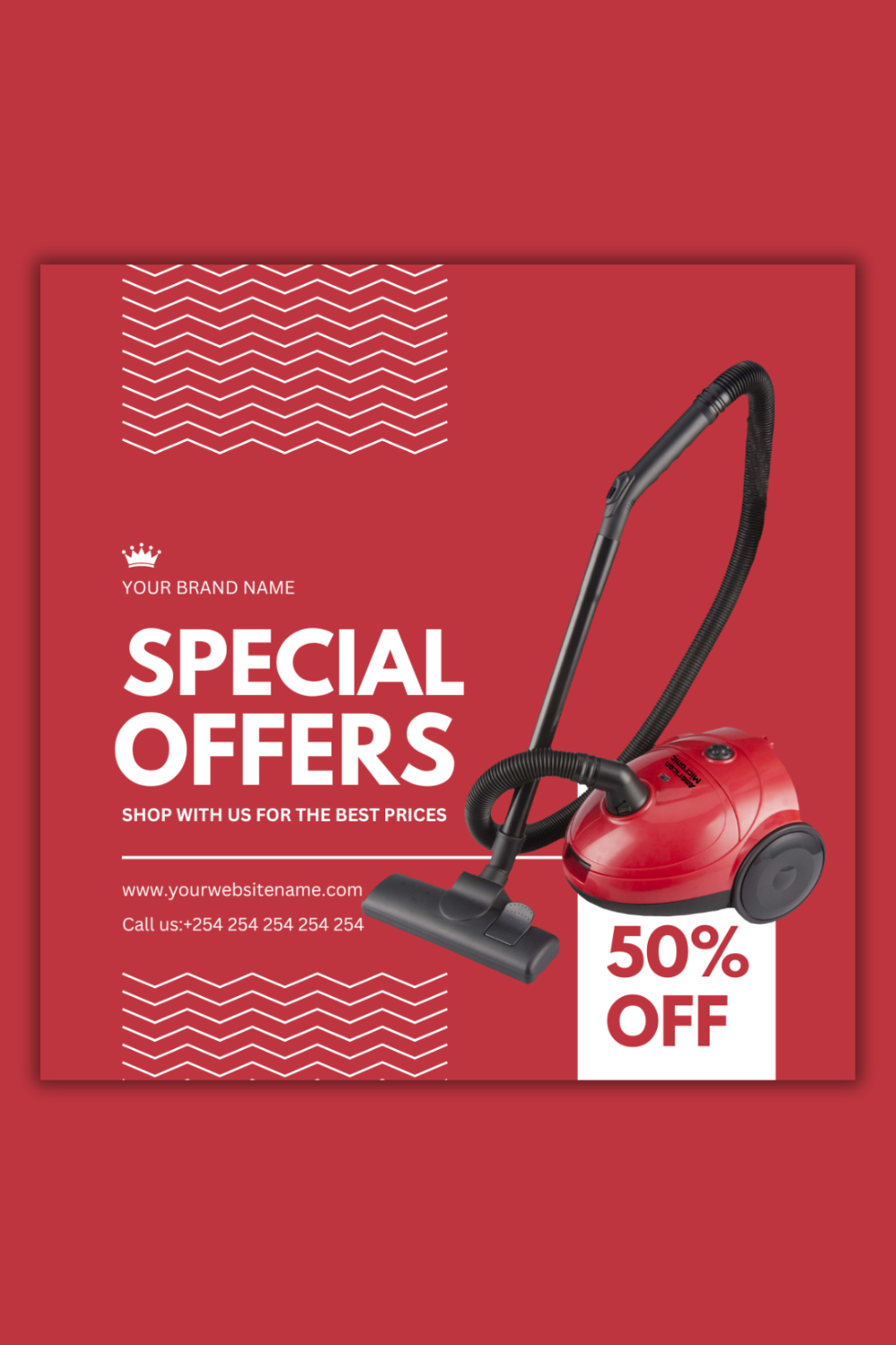 1 Instagram sized Canva Vacuum Cleaner Special Offers Template Bundle – $4 pinterest preview image.