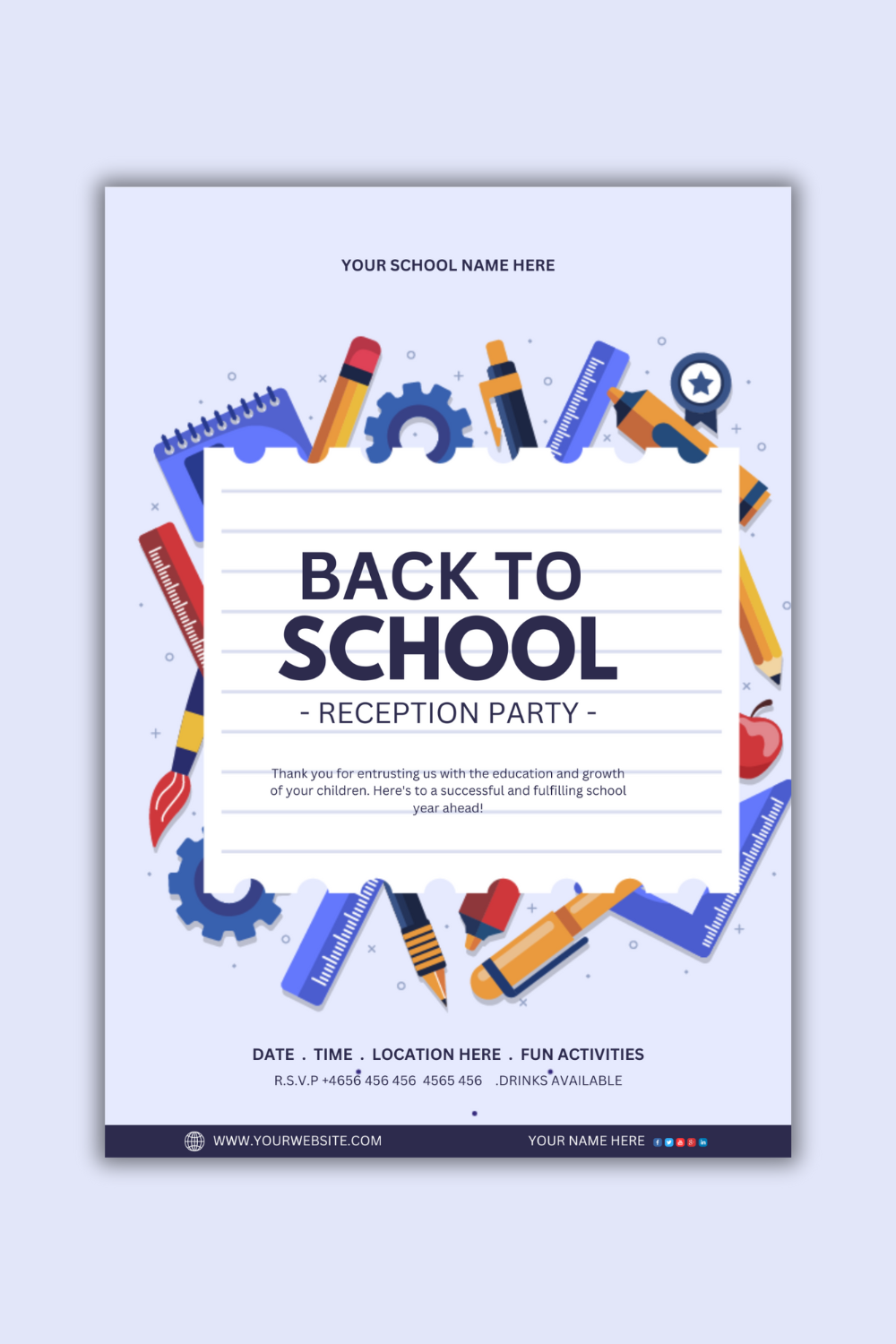1 Instagram sized Canva Back To School Design Template Bundle – $4 pinterest preview image.