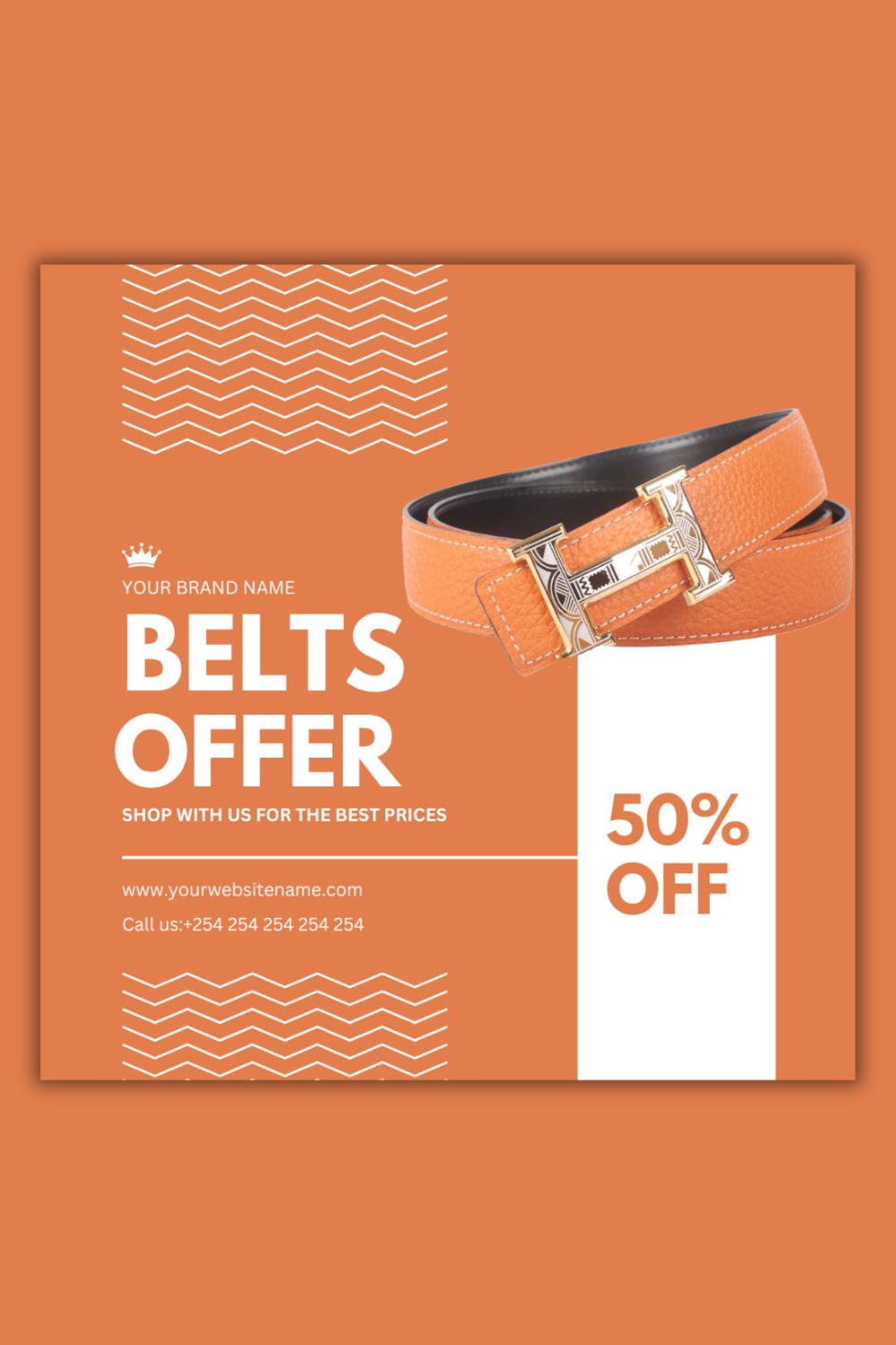 1 Instagram sized Canva Belts Offer Design Template Bundle – $4 pinterest preview image.