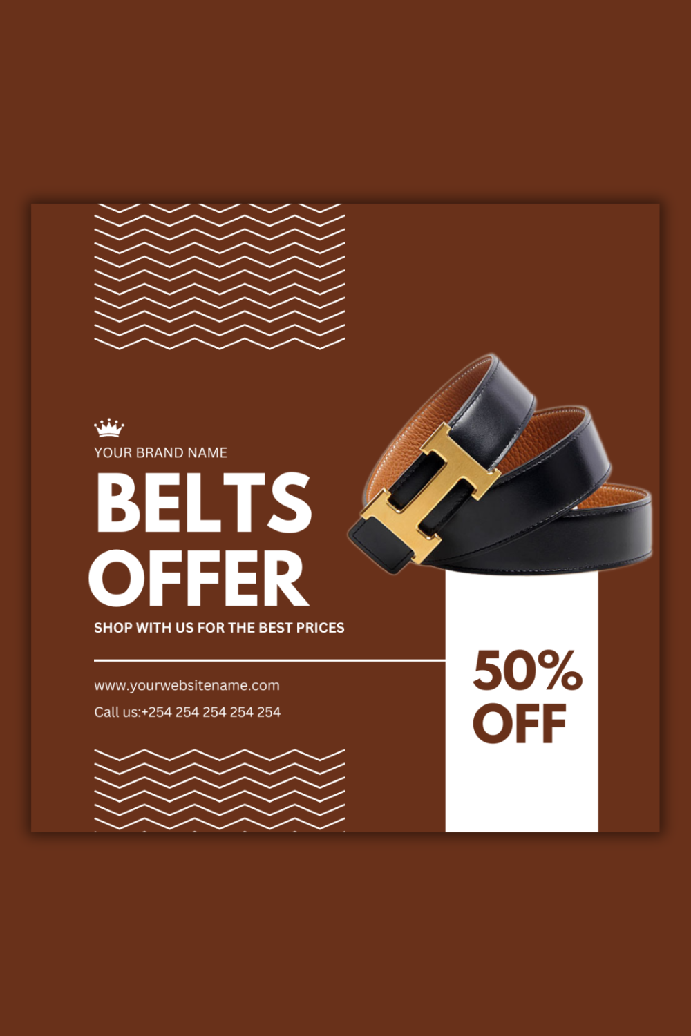 1 Instagram sized Canva Belt Offer Design Template Bundle – $4 pinterest preview image.