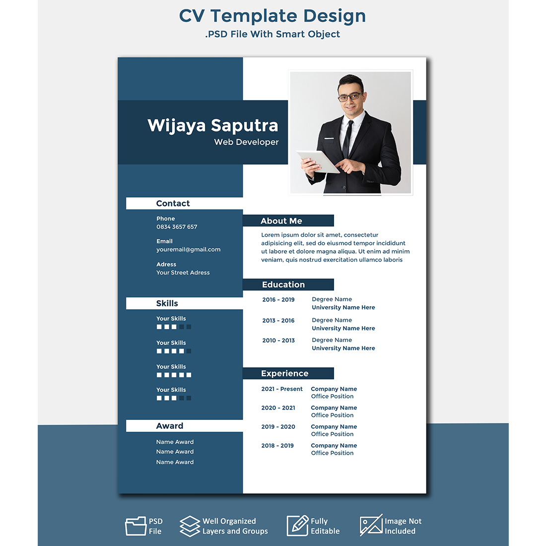 Engineering Resume Template preview image.