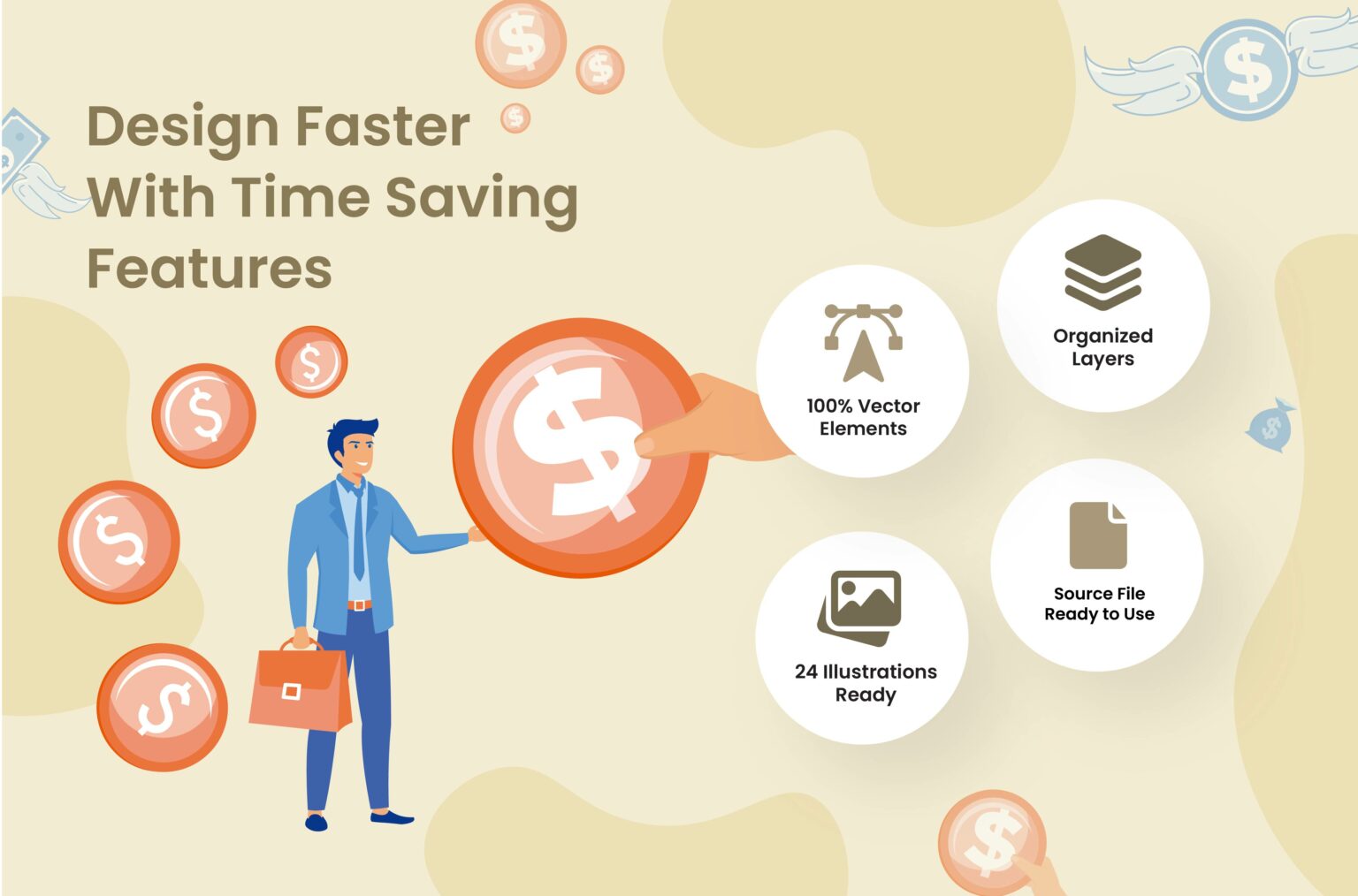 Digital Income Illustration Design - MasterBundles