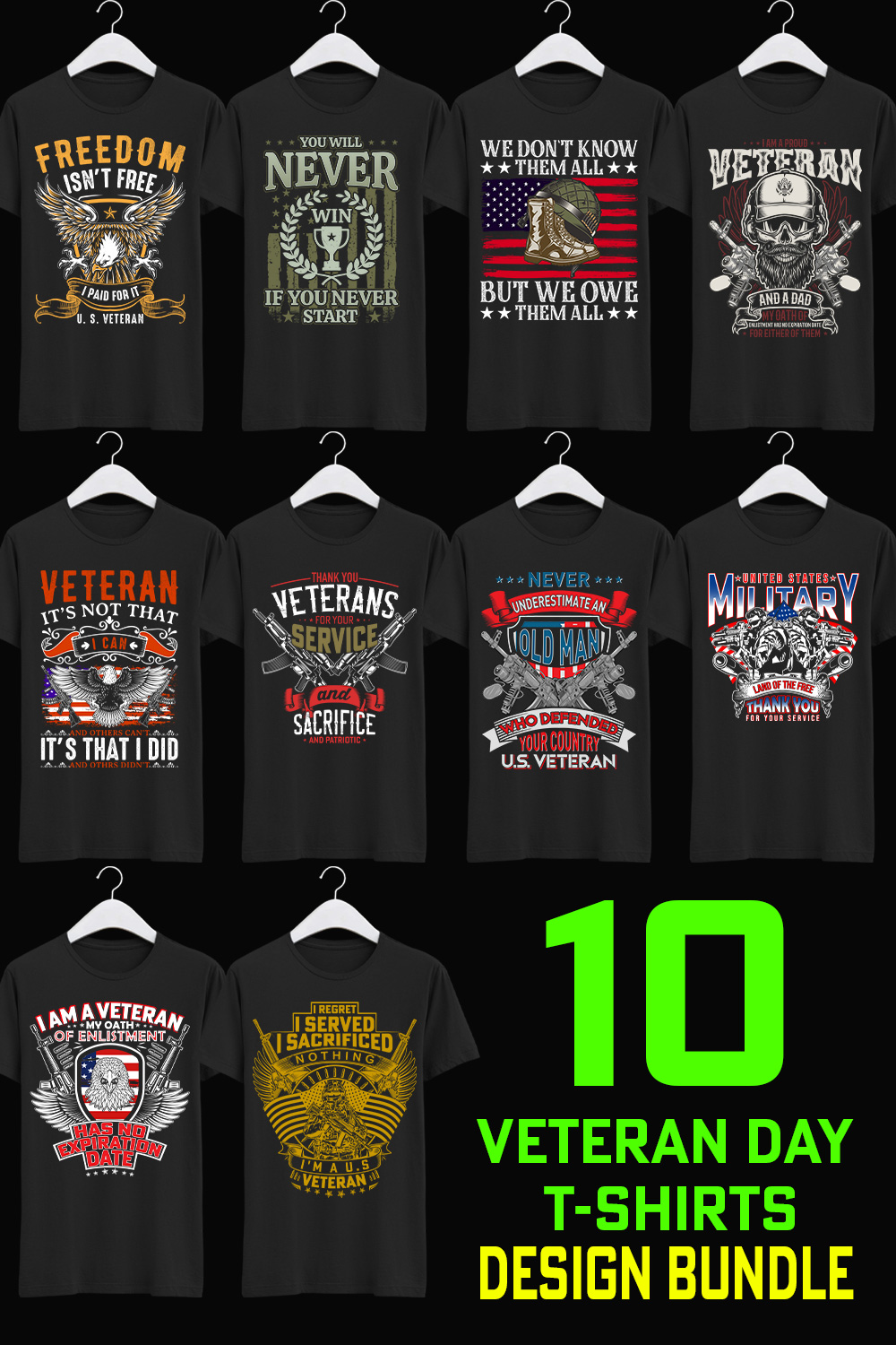 Veteran's Day T-Shirt Design pinterest preview image.