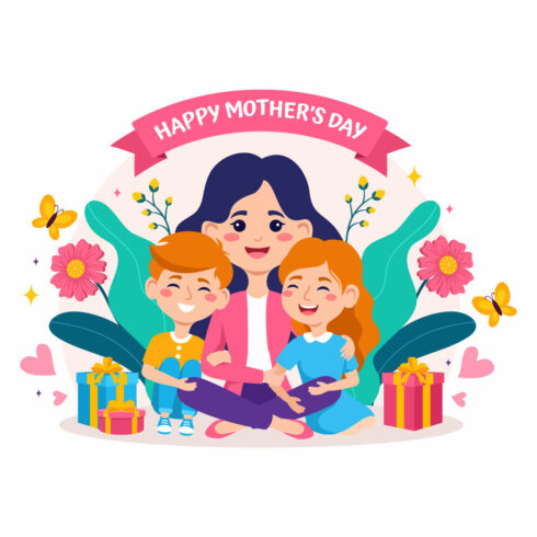 12 Happy Mother Day Illustration cover image.