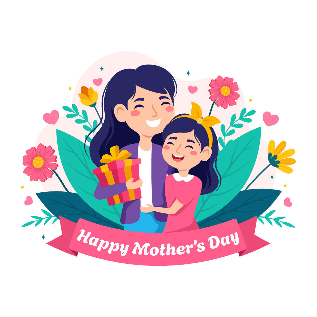 12 Happy Mother Day Illustration preview image.