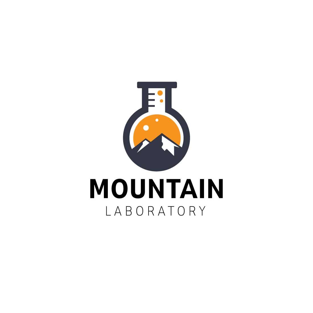 Lab with mountain logo design preview image.