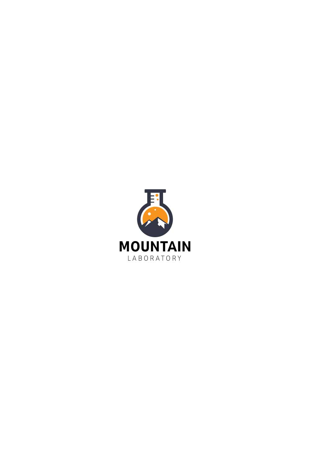 Lab with mountain logo design pinterest preview image.