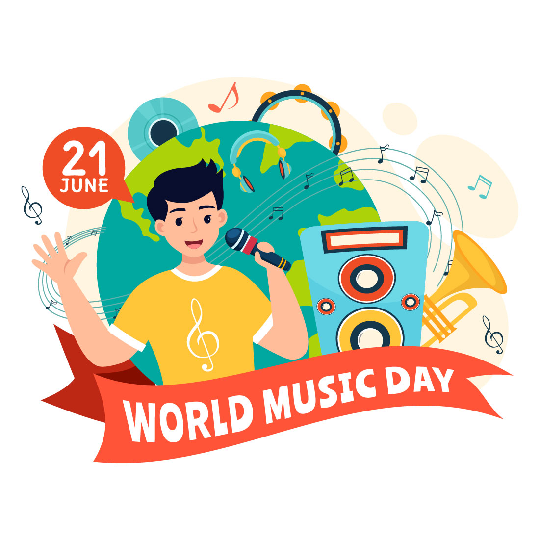 13 World Music Day Illustration preview image.
