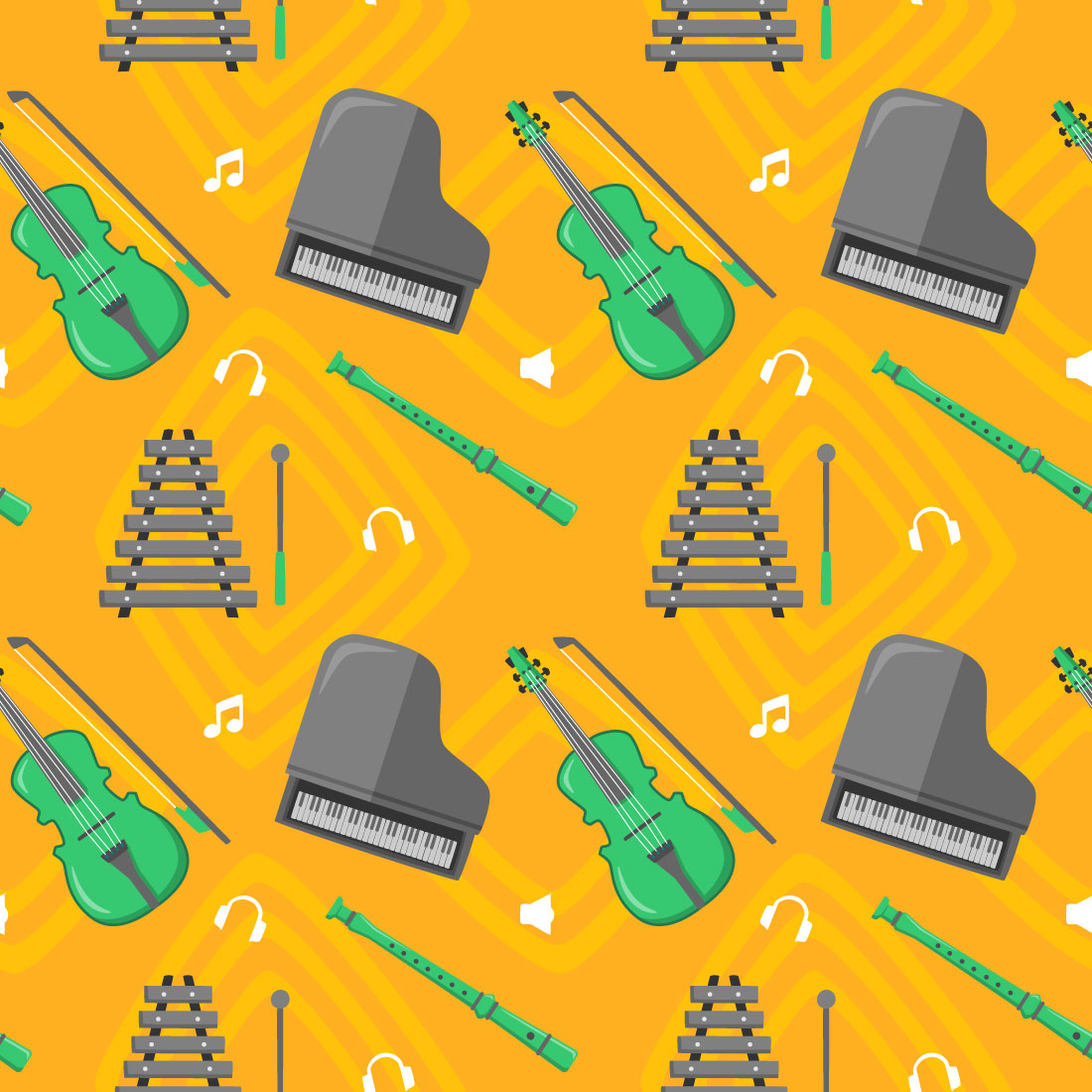 Musical Instrument Seamless Pattern preview image.