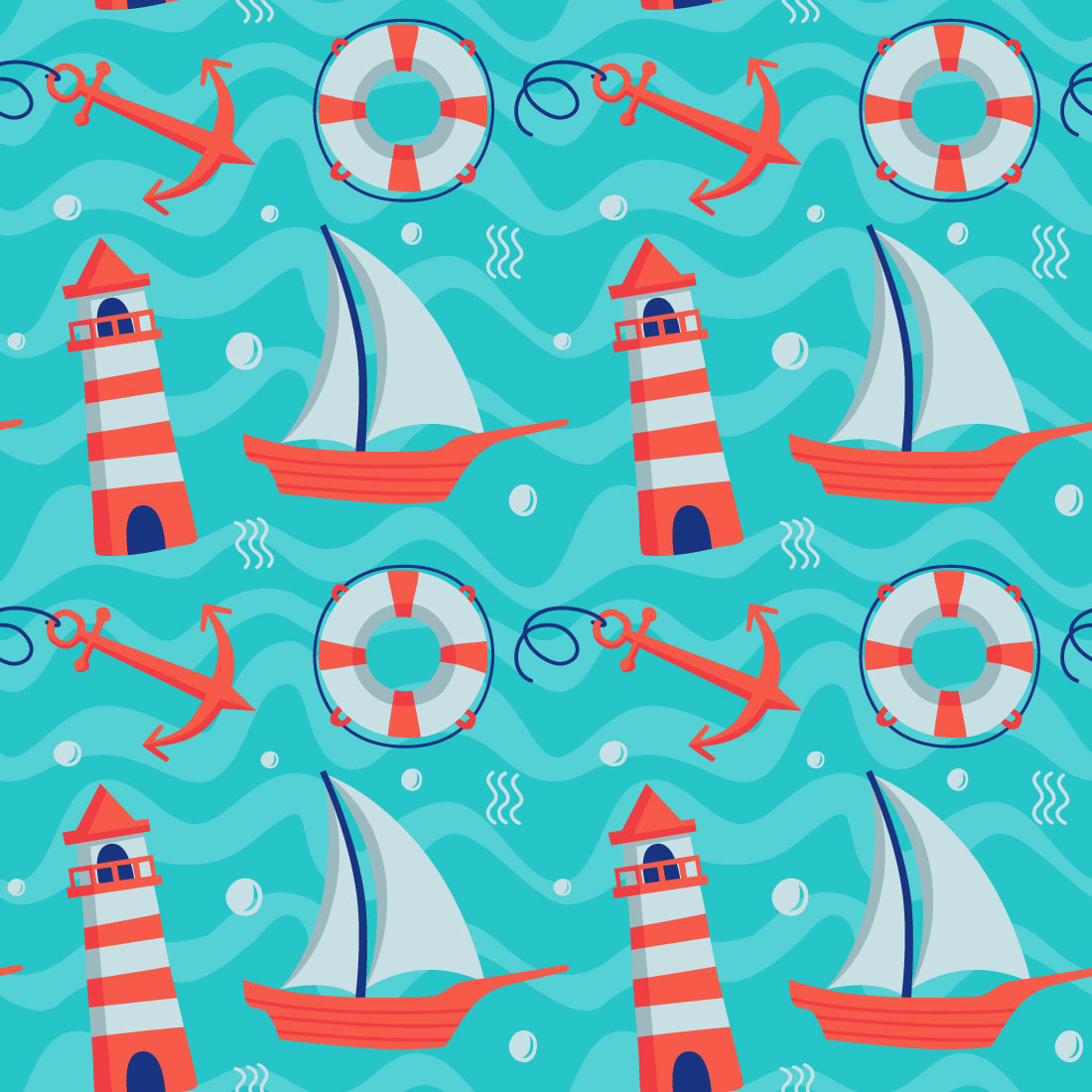 Nautical Seamless Pattern cover image.