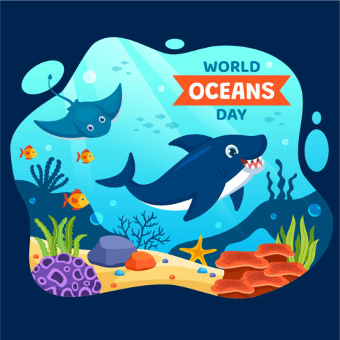12 World Oceans Day Illustration cover image.