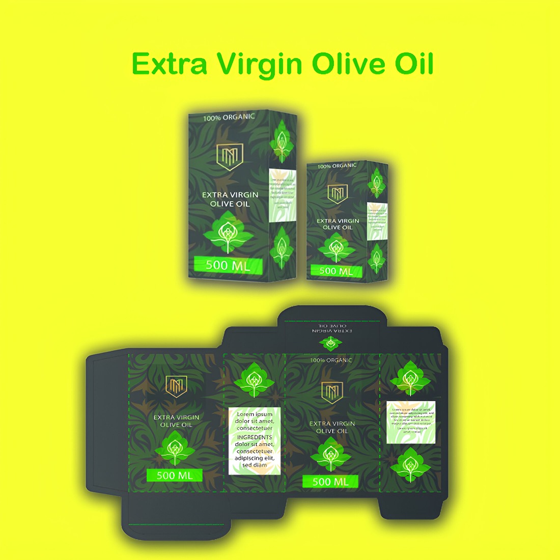 Oilve Oil - Box Design Template preview image.