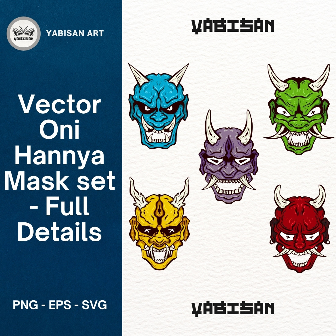 oni hannya mask art set full details 519