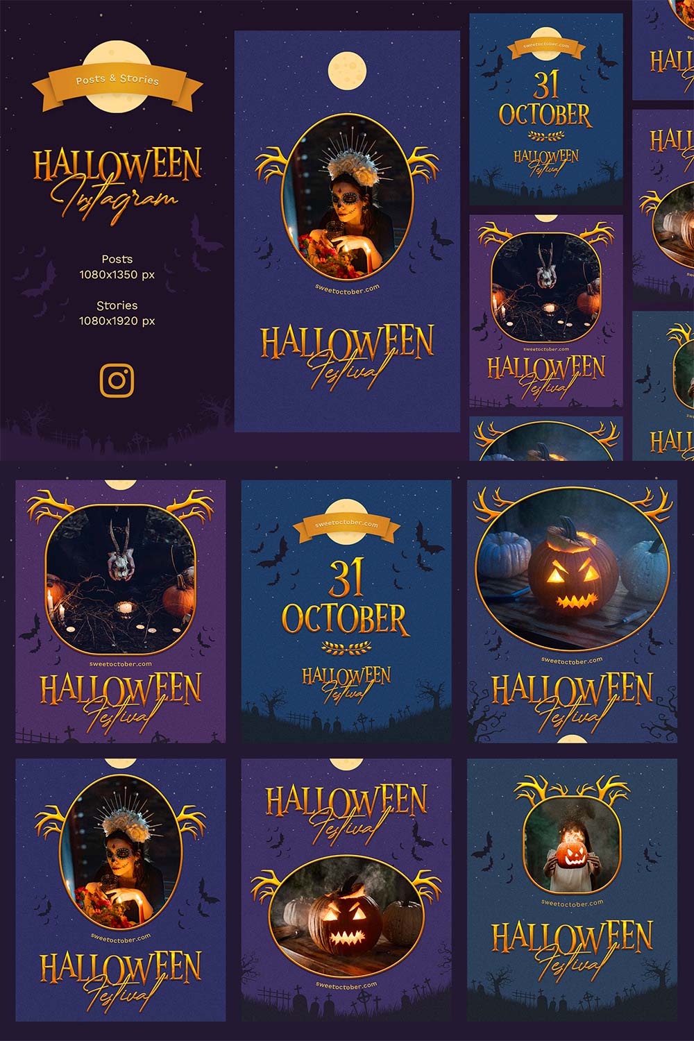Halloween Instagram pinterest preview image.