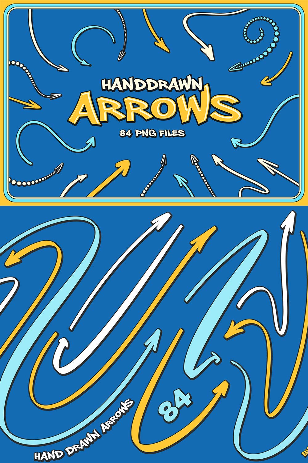 84 Hand Drawn Arrows pinterest preview image.