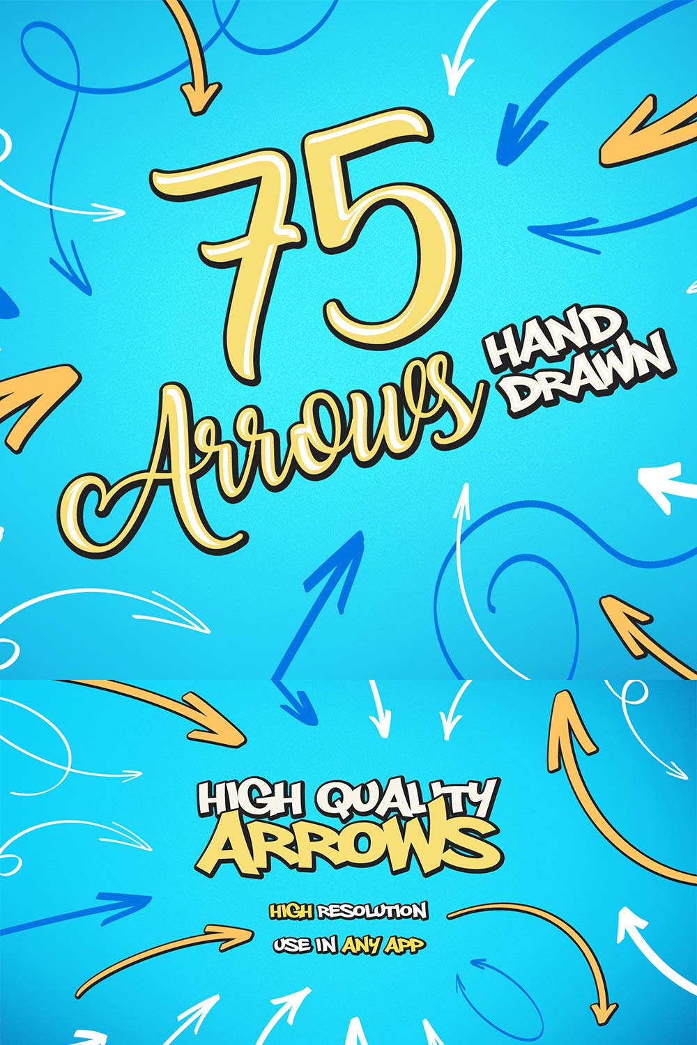 75 Hand Drawn Arrows pinterest preview image.