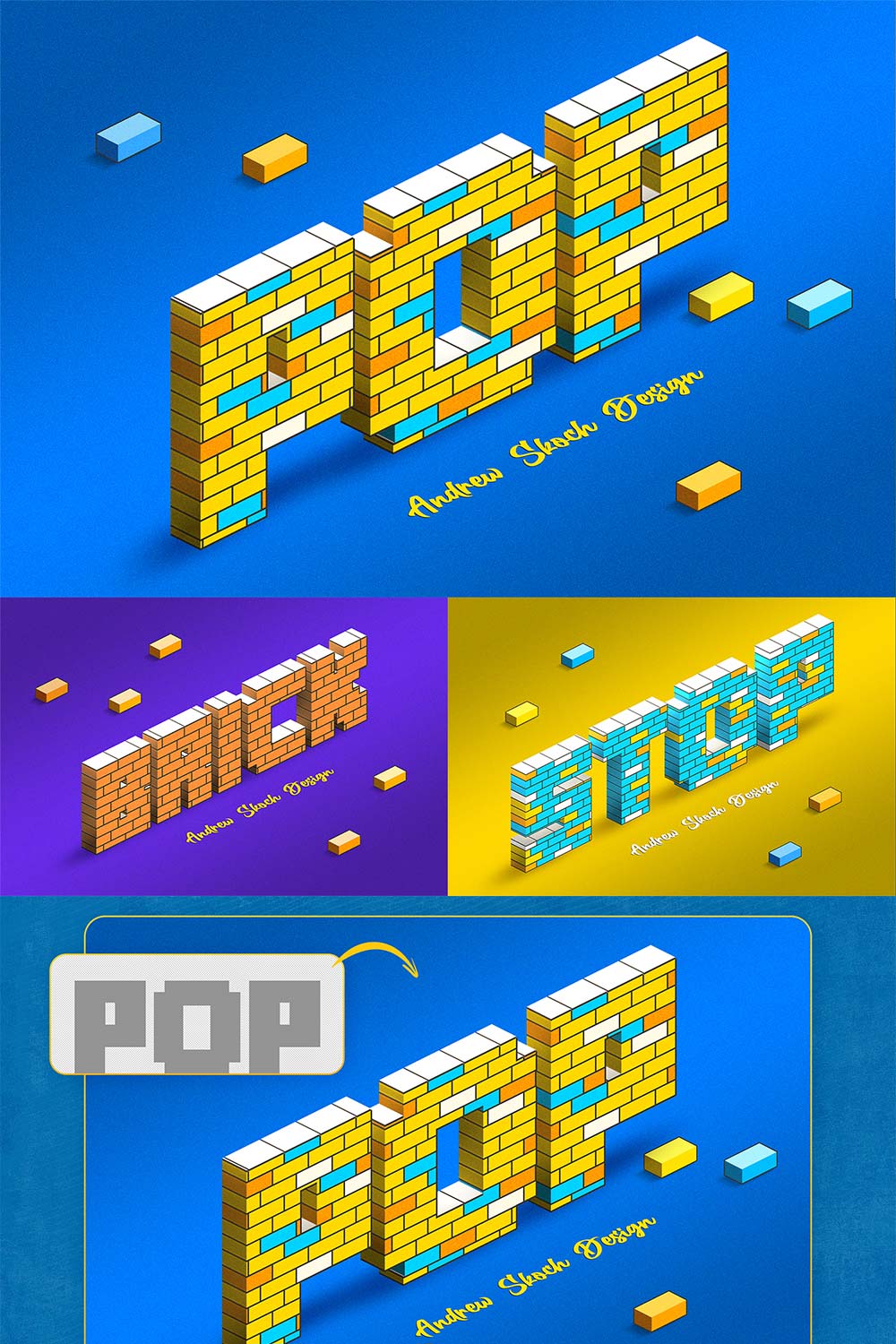 Bricks Text Effects pinterest preview image.
