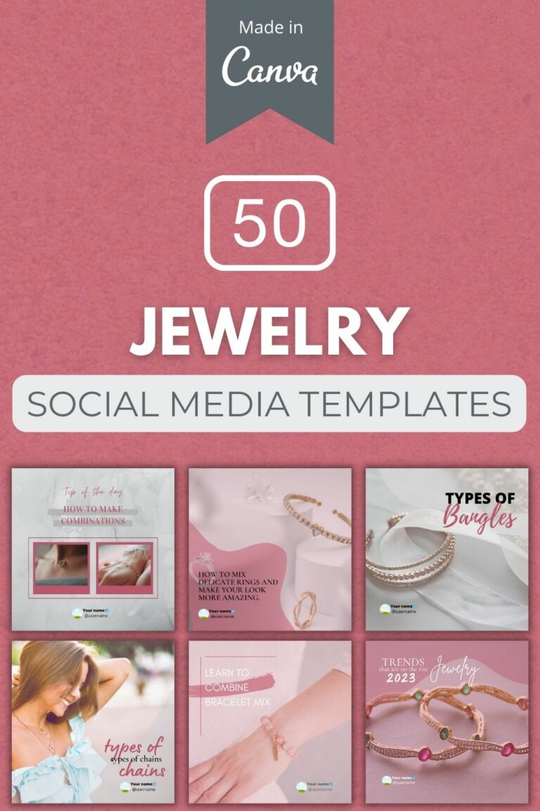 50 Premium Jewelry Canva Templates For Social Media - MasterBundles