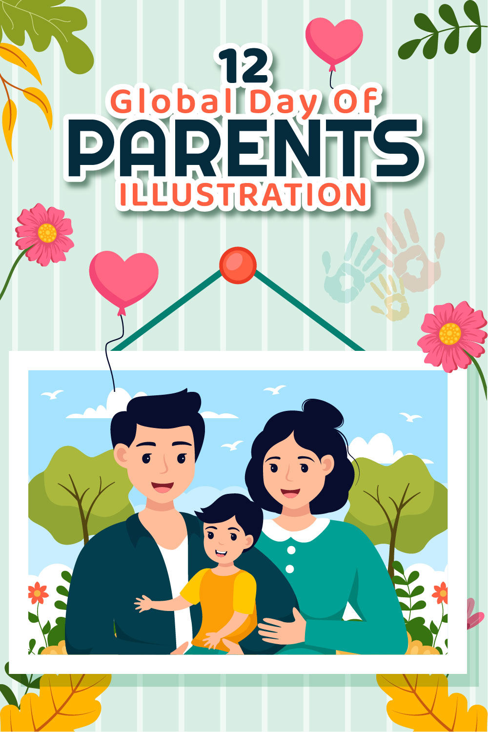 12 Global Day of Parents Illustration pinterest preview image.