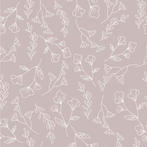 Pastel Line Flower Seamless Pattern cover image.
