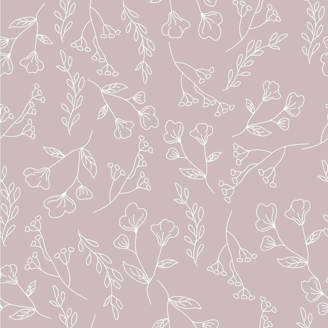 Pastel Line Flower Seamless Pattern preview image.