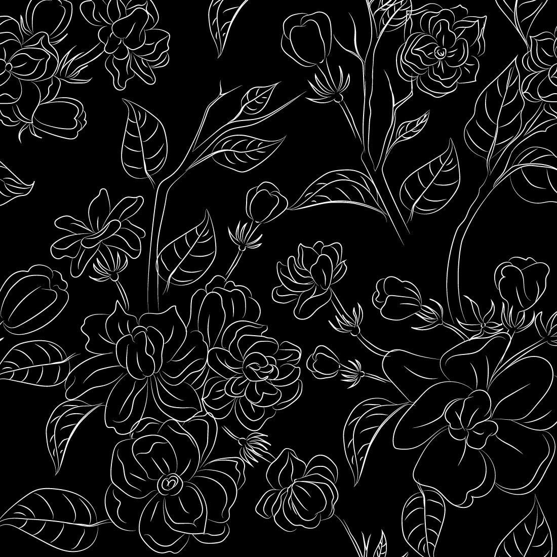 Jasmine Flower Line Art preview image.