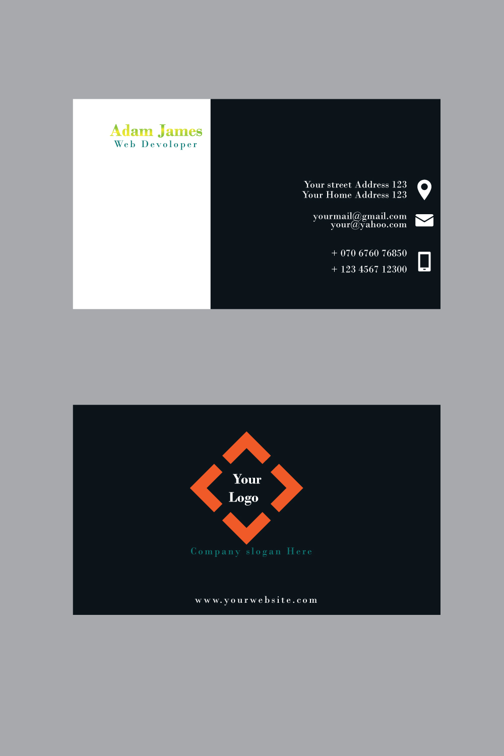 Simple and Unique Business Card pinterest preview image.