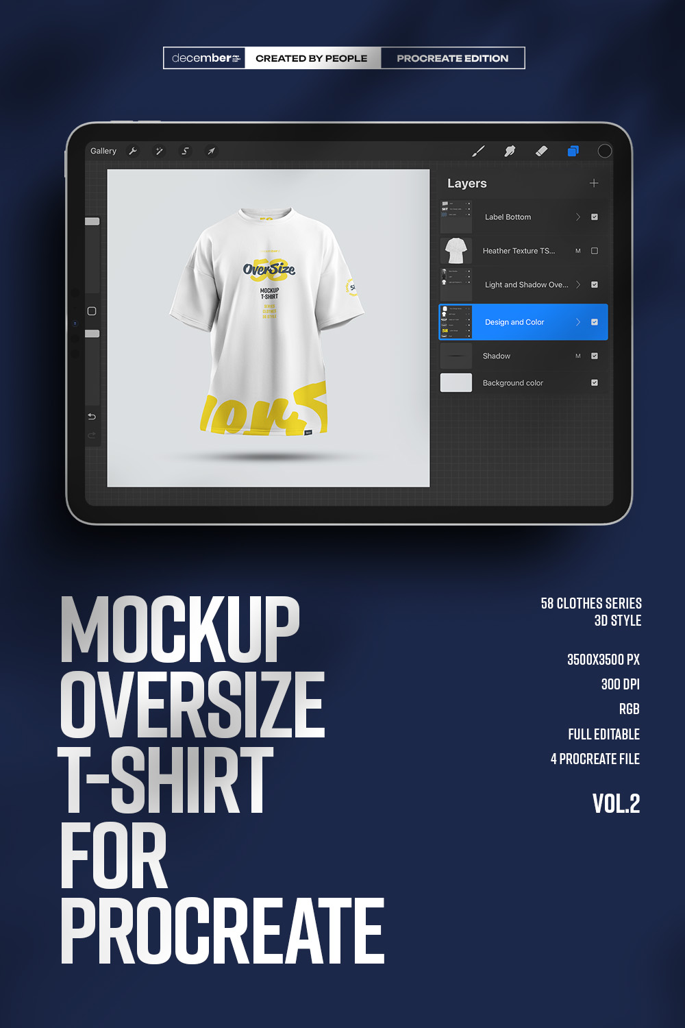 5 Mockups Oversize T-shirt for Procreate vol2 pinterest preview image.