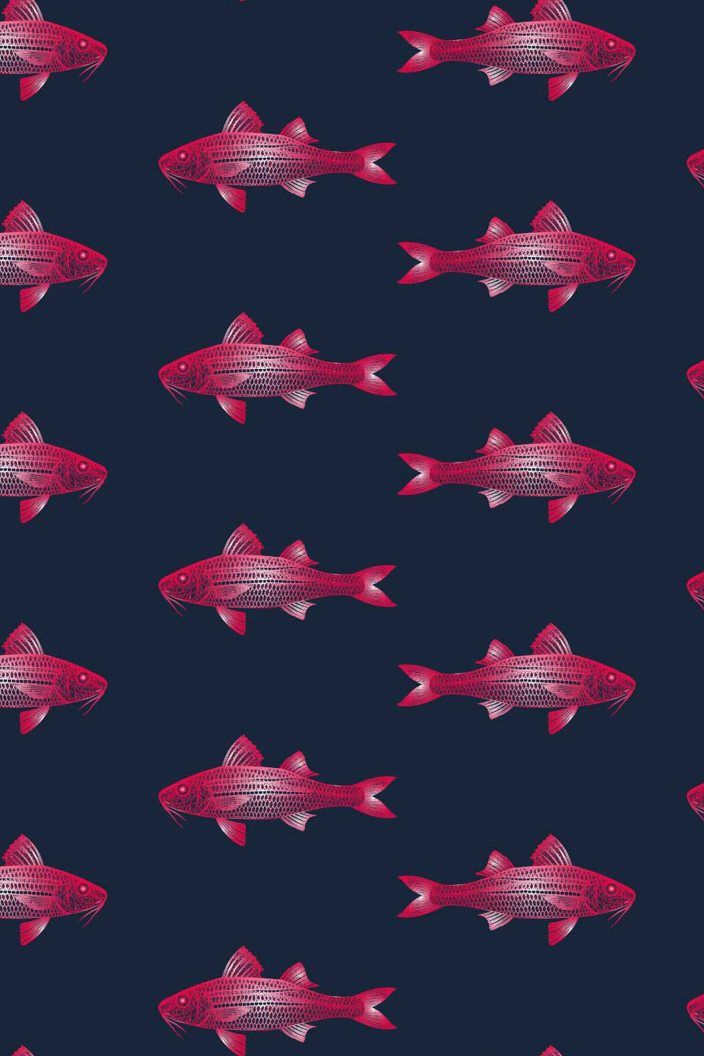 Fish Hand Drawn Seamless Pattern Pro Vector pinterest preview image.