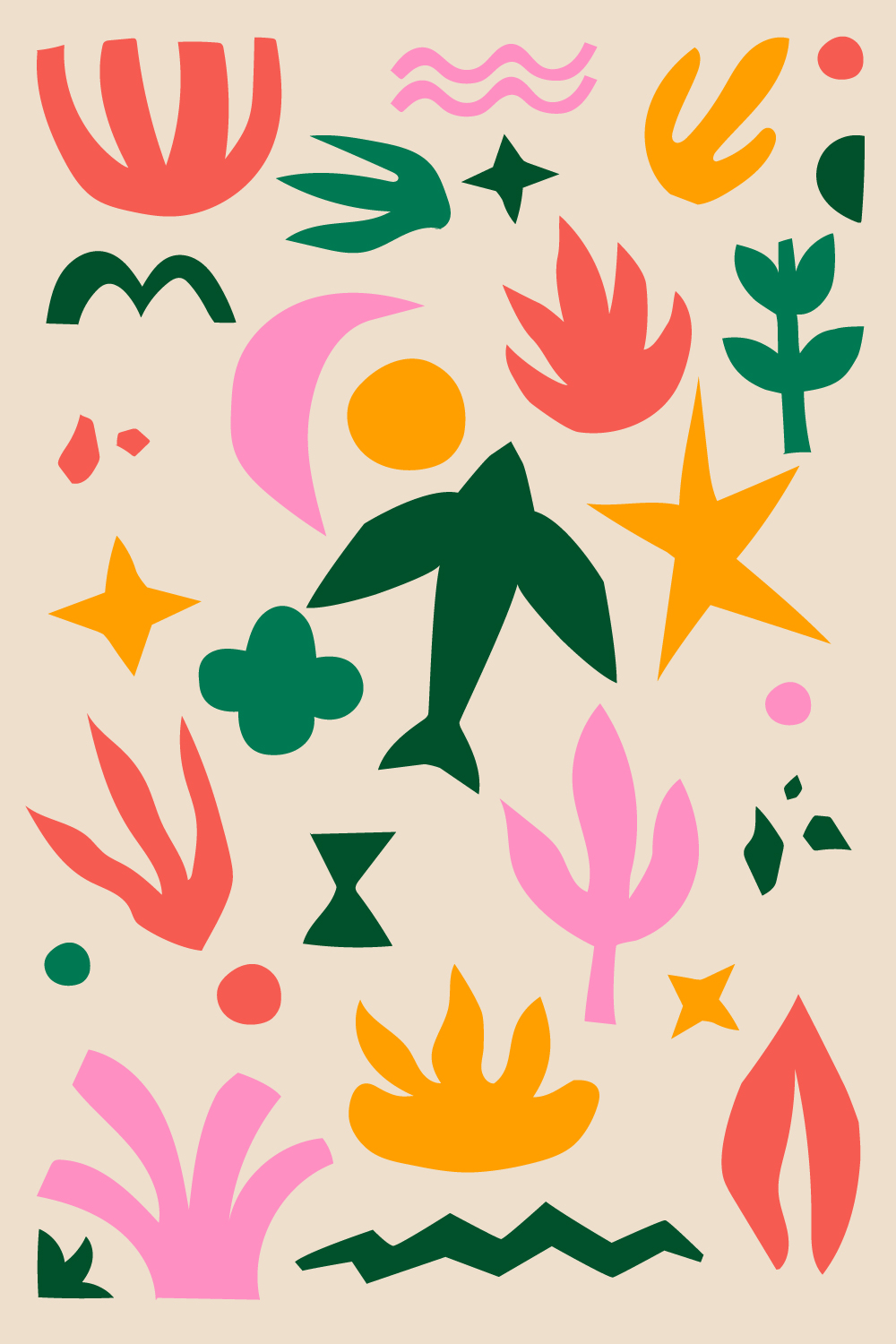 Vector Flat Design Matisse Style Illustration 1 - Only $5 pinterest preview image.
