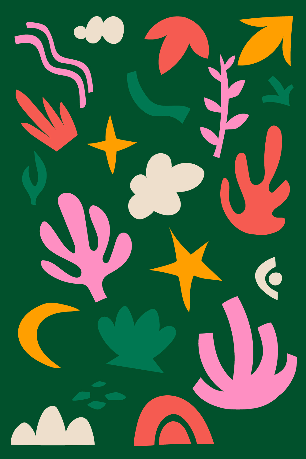 Vector Flat Design Matisse Style Illustration 2 pinterest preview image.