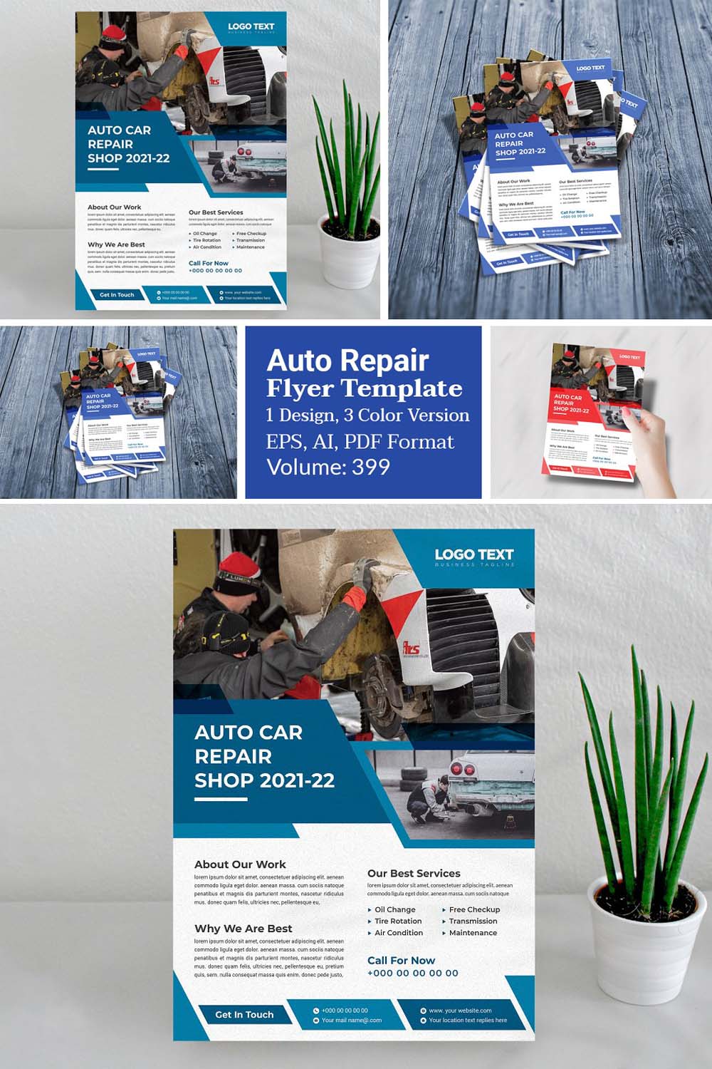 Car Repair Flyer Template pinterest preview image.