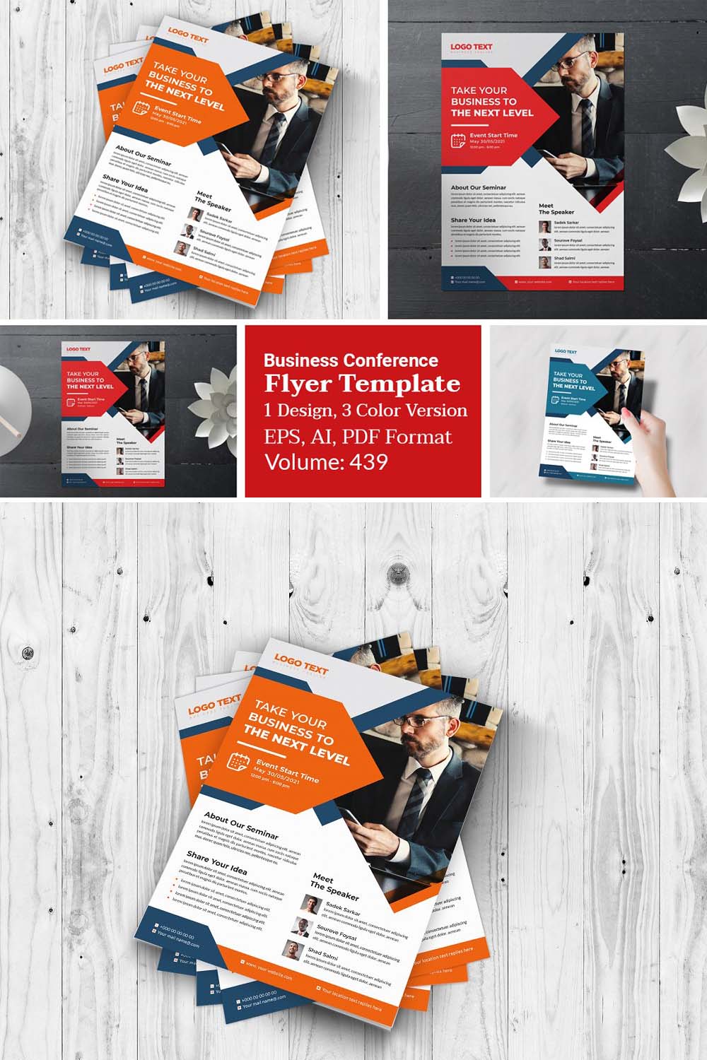 Conference Business Design Flyer pinterest preview image.