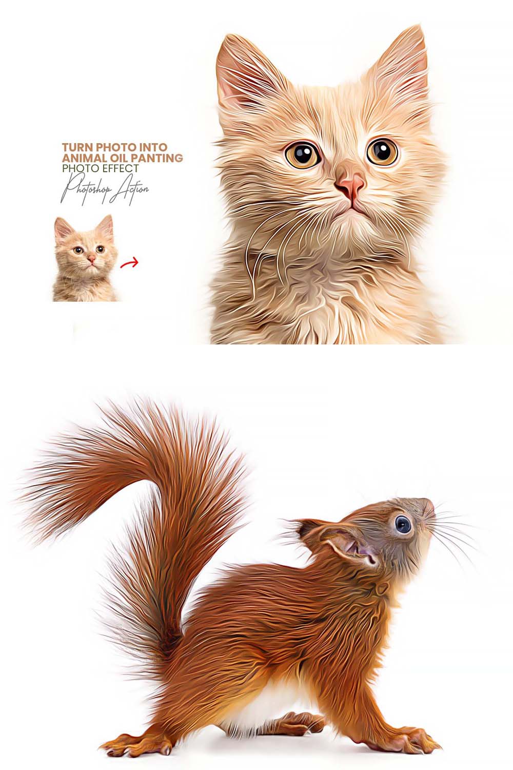 Turn photo into Animal Oil Panting pinterest preview image.