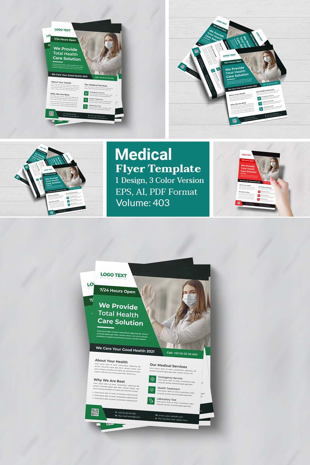Medical Flyer Design pinterest preview image.