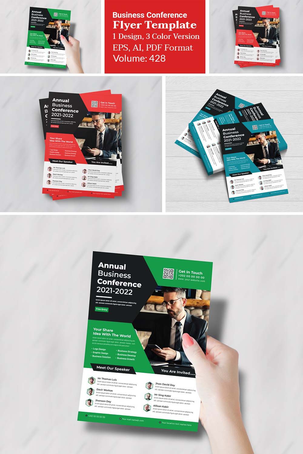 Business Conference Flyer Design pinterest preview image.