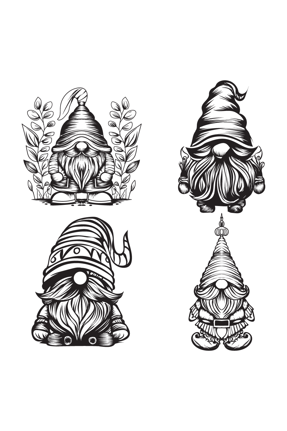 set of Christmas gnomes vector art design template pinterest preview image.