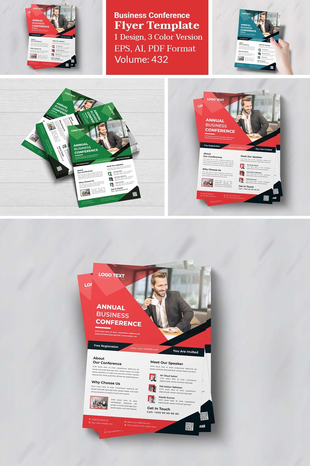 Business Conference Flyer Design pinterest preview image.