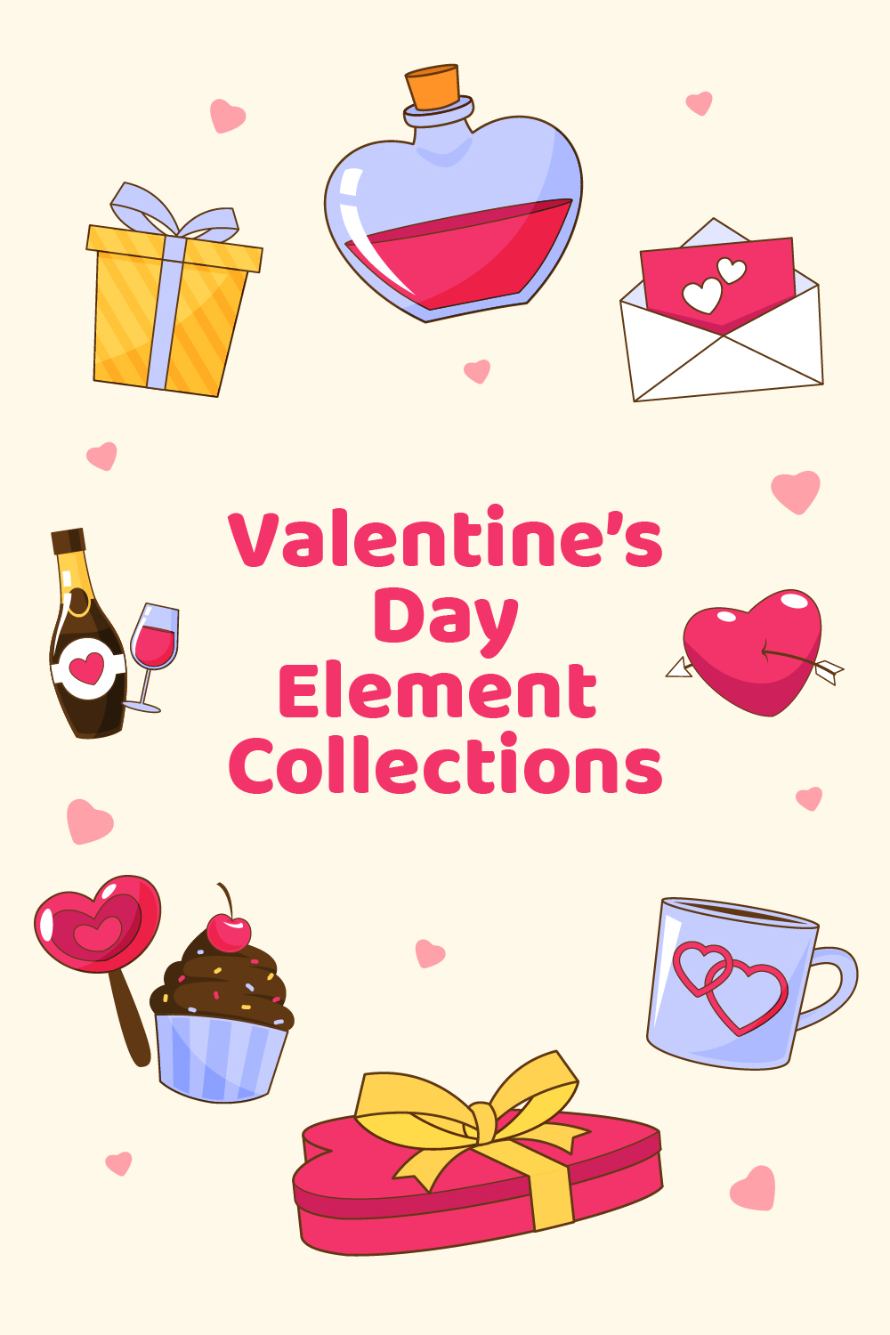 Valentine’s Day Element Collections - Only $10 pinterest preview image.