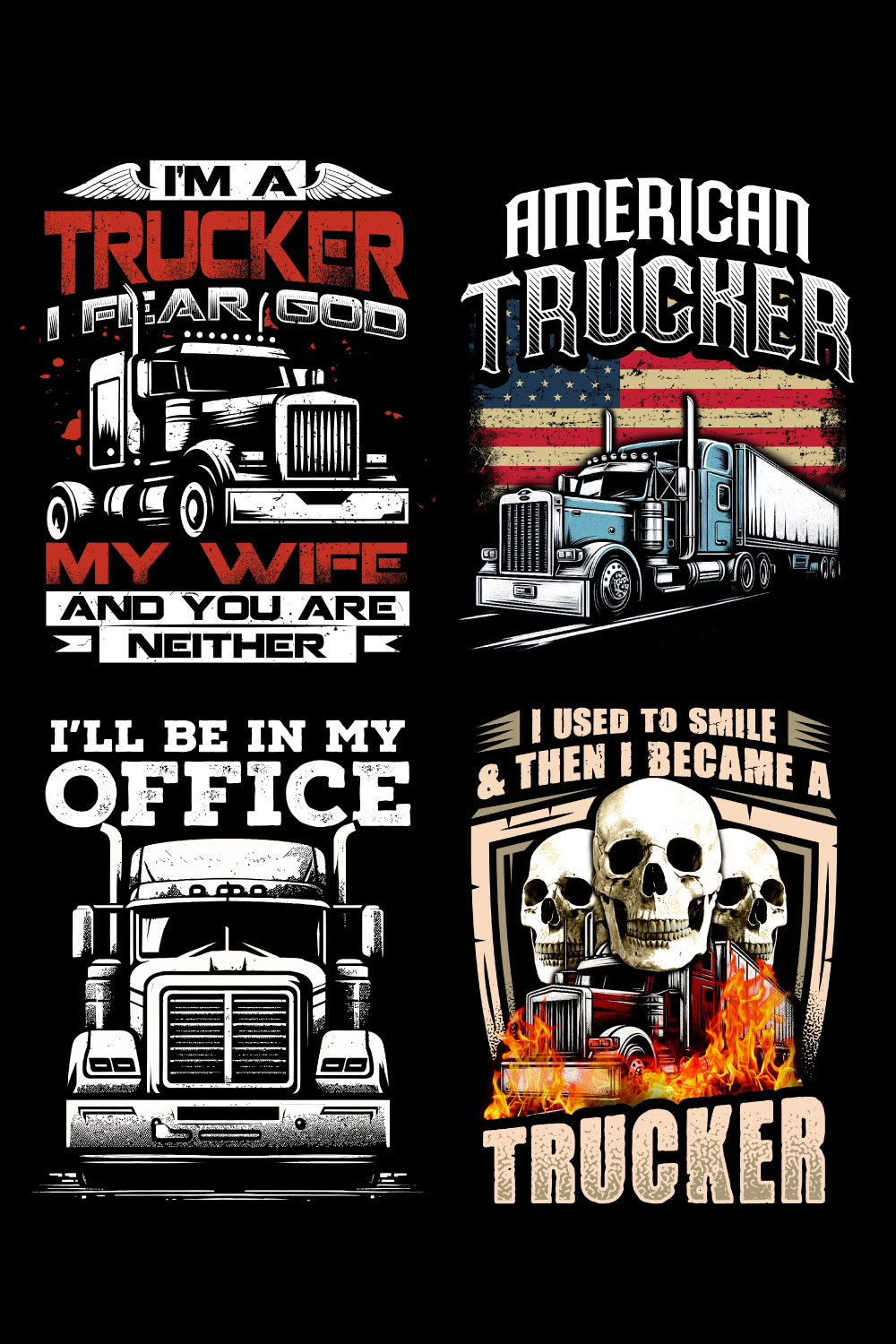 10 best selling truck driver t shirt design bundle pinterest preview image.