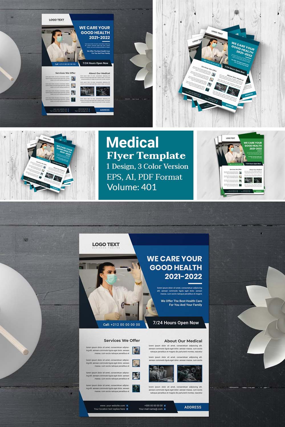 New Medical Flyer Design pinterest preview image.