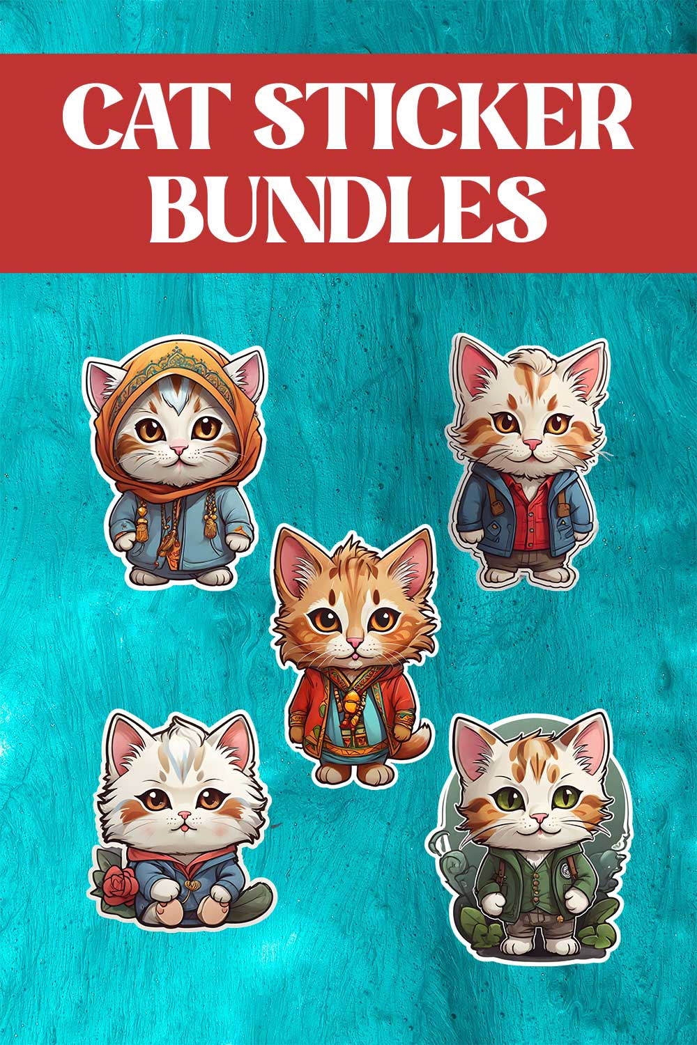 All Cats Cultural Packs PNGs Discounted Price pinterest preview image.