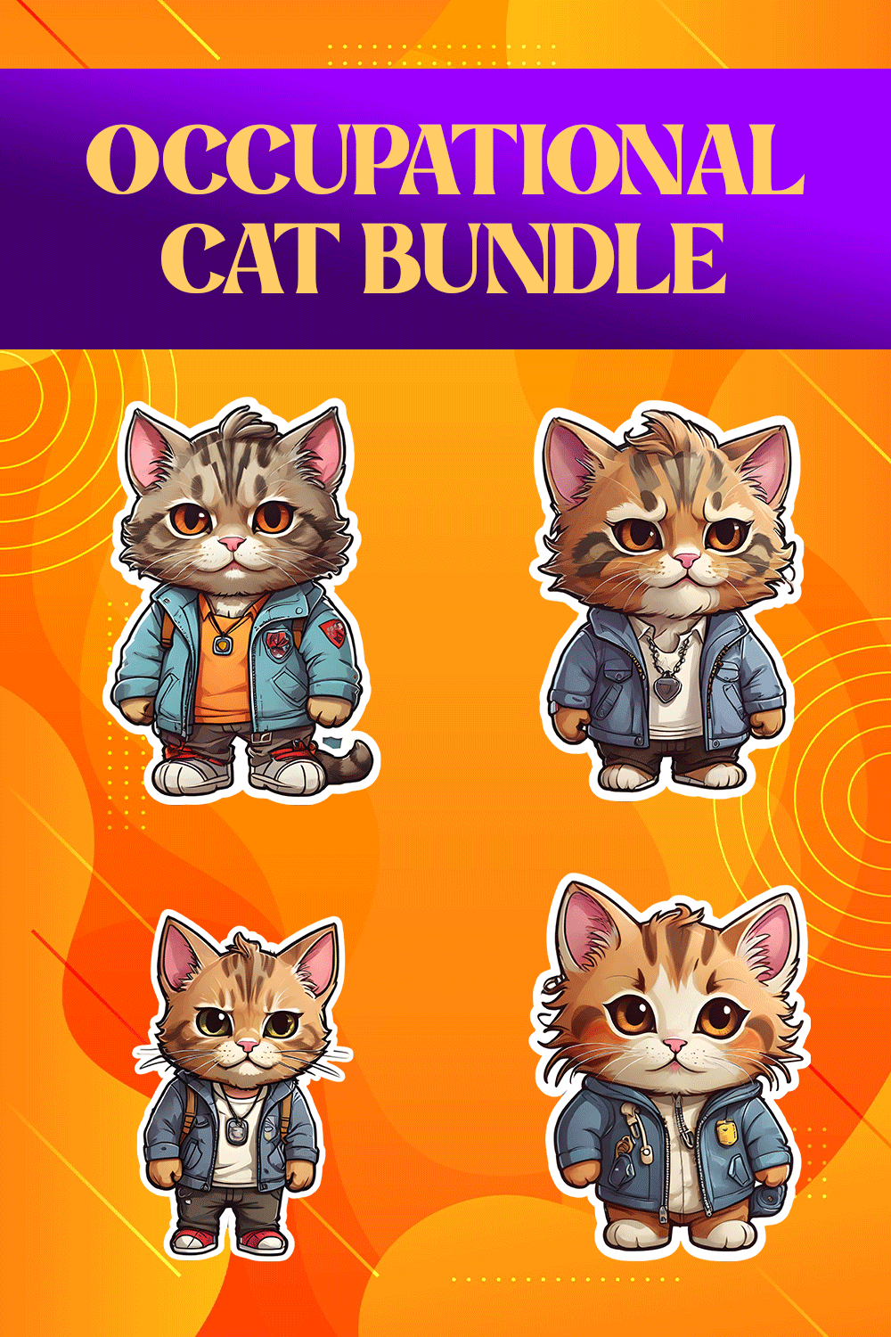 Cute GTA Style 2 Cat Stickers PNG’s pinterest preview image.