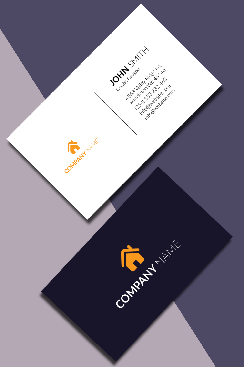 Simple and Elegant Business Card Template pinterest preview image.