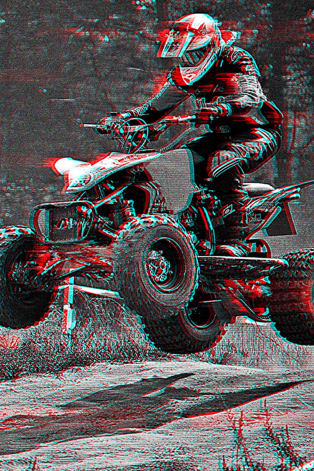 Faster Glitch Effect Photoshop Action pinterest preview image.