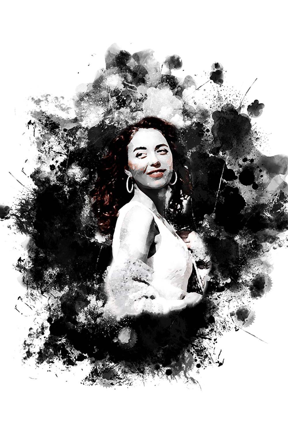 Ink Smudge Painting Photoshop Action pinterest preview image.