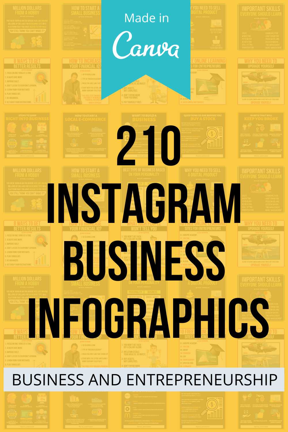 200+ Viral Instagram Infographic Templates (Fully Editable With Canva) pinterest preview image.