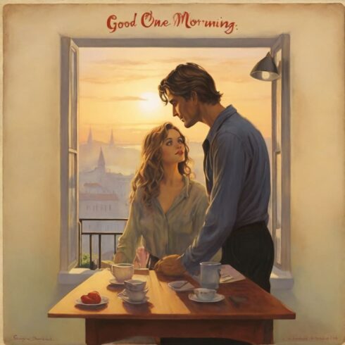 postcard, good morning, one man, one woman, love cover image.